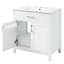 Meuble-lavabo de 30 pouces avec lavabo en céramique et nombreuses tablettes pour les accessoires essentiels - Optimisez votre efficacité. Bois massif. Bassin à finition blanche classique avec beaucoup d'options de rangement.-130597385