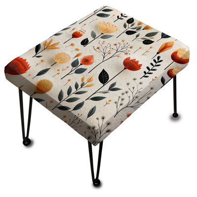 Repose-pieds Nordic Grace Orange Floral Harmony