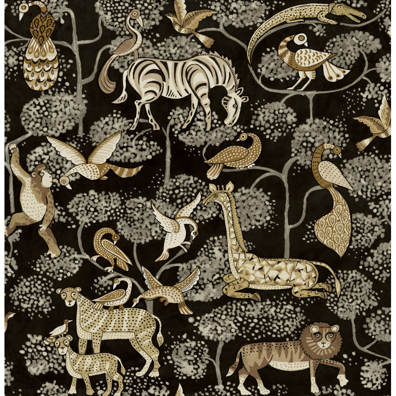 Rigby Jungle Animals Wallpaper, Brown