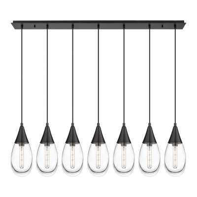 Luminaire suspendu pour îlot de cuisine 7 lumières Rael