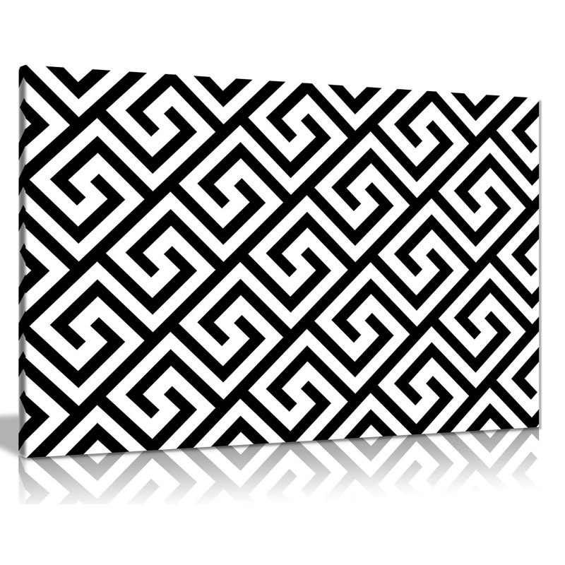 Ancient Greek Pattern - Wrapped Canvas Print, 46cm H x 31cm W