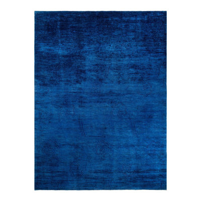 Tapis unique bleu 8 pi 8 po x 11 pi 10 po Zakari