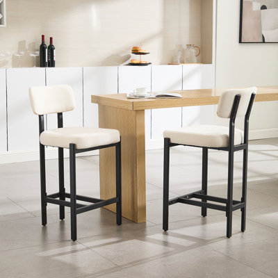 Tabouret de comptoir moderne rembourré avec dossier, magnifique tabouret bas pour îlot de cuisine, bar et comptoir
