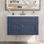 Meuble-lavabo mural 36 po - Panneau de fibres à densité moyenne + fer - 1 pièce - Fixation murale - Bleu - Portes à fermeture en douceur et tiroir basculant-133013391-133013392
