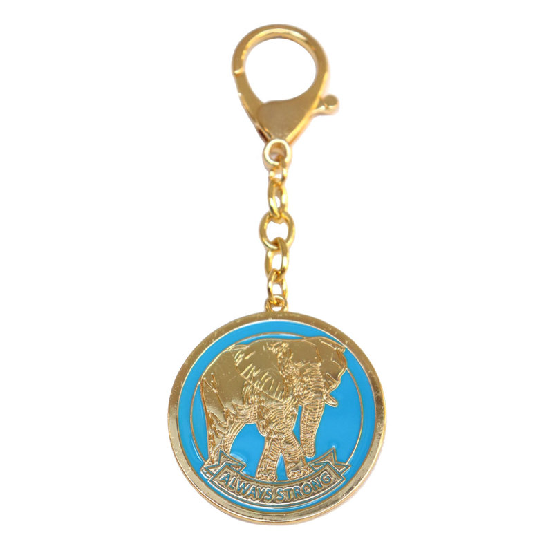 Feng Shui Import 2'' W Gold/Blue Key Chain