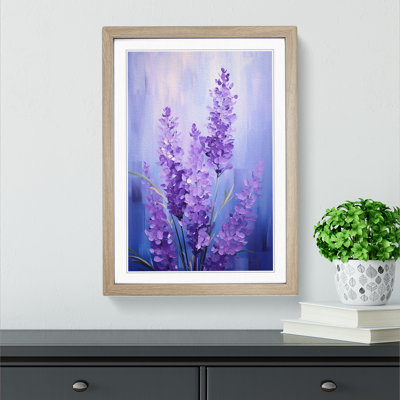 Lavender Flower Modern - Single Picture Frame Print on Wood