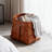 Orange-Brown, Large, Handwoven Leather Storage Basket - Stylish Designer Organizer For Clothes, Toys, Linens & Home Essentials - Versatile Multi-Purpose Use - Fits Various Home Decor Styles-670828349