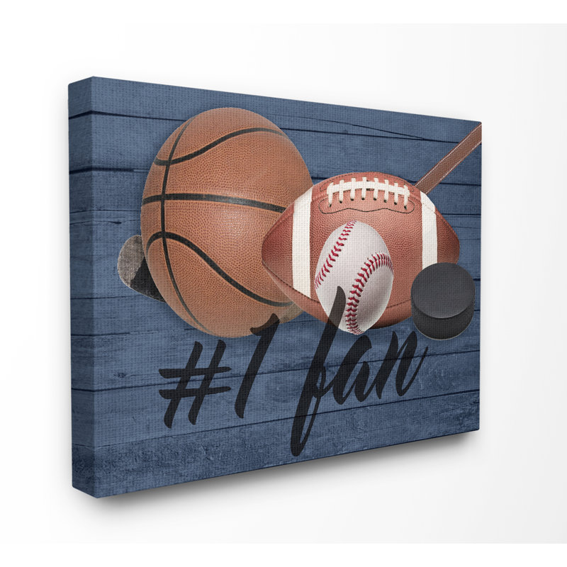 # 1 Fan Sports Plank, impression d'art graphique, H 30 po x l 40 po, Toile tendue