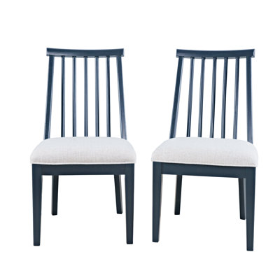 Gunes Modern Farmhouse Upholstered Dowelback Dining Chair - Set Of 2 by Alcott Hill