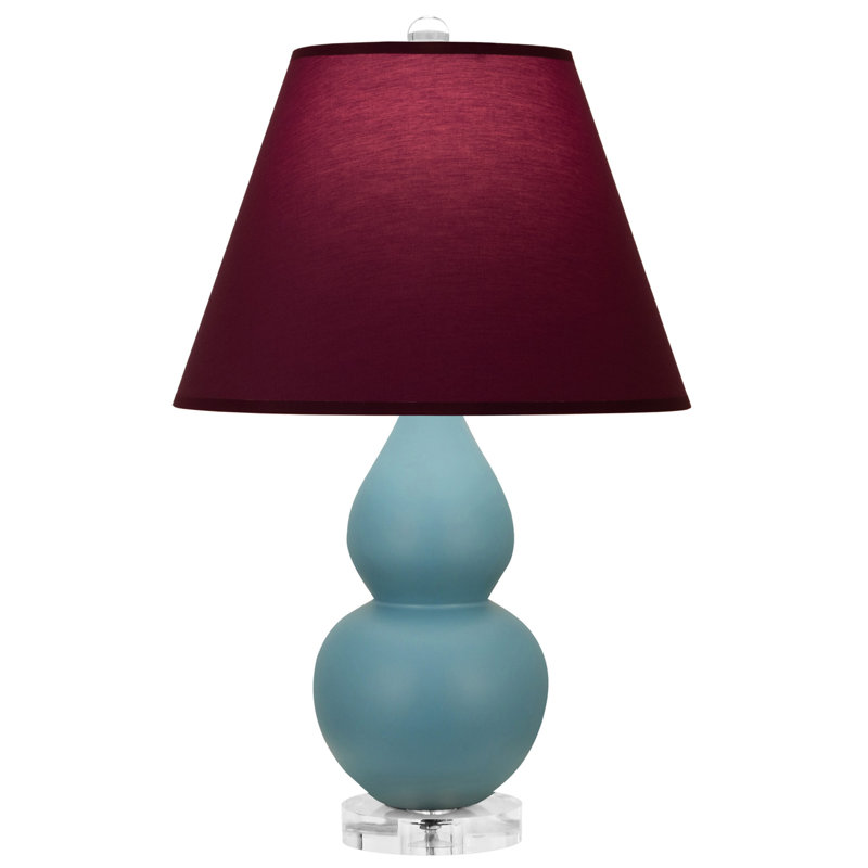 Petite lampe d'appoint à double gourde, Bleu acier, Prune / lavande