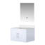 Gris foncé foncé 30 po Meuble-lavabo avec comptoir en quartz, robinet, miroir à DEL - luminaire de salle de bain en quartz blanc durable et armoire attrayante-355074866