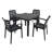 Schaffa Square Table with 4  Chairs Garden Set