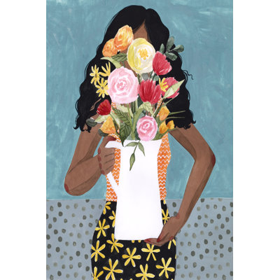 «Flower Vase Girl I», peinture sur toile