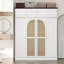 Armoire-penderie 8 portes de 180 cm de hauteur avec tringle et portes en rotin, blanche