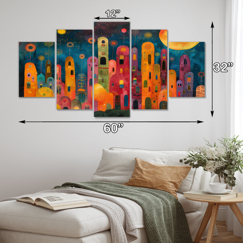 Elina - Towers Canvas Wall Art Set