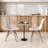 Side Table with White Stone Base and Black Surface-111780105-111780107-111780108