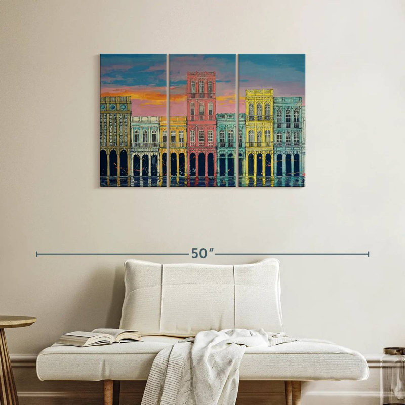 Lilie Cuban Pastel Homes, H 24 po x l 38 po