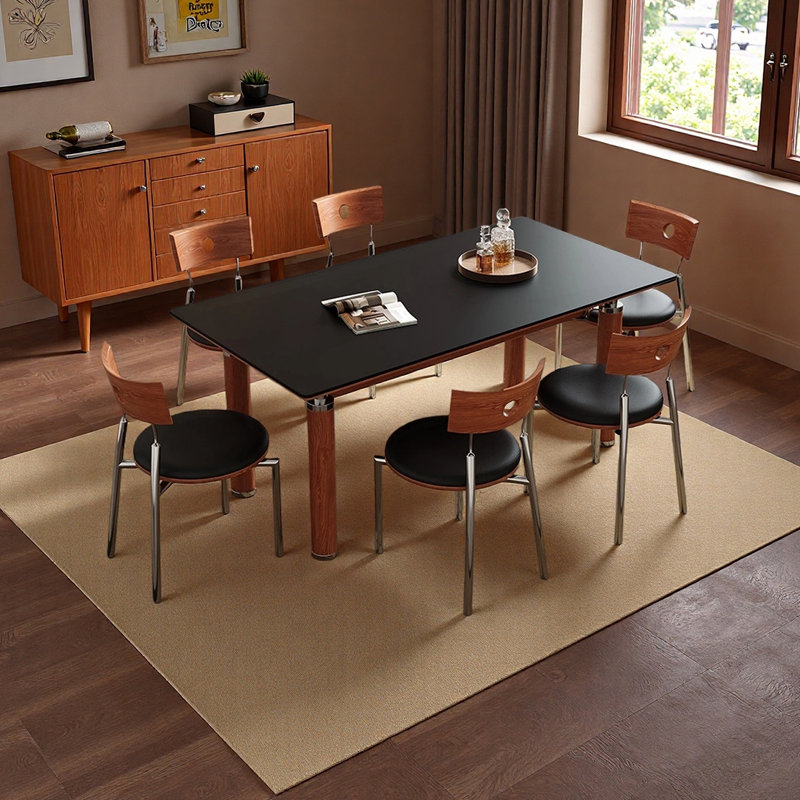 Ensembles de table de salle à manger, H 29,52 po x L 70,86 po x l 31,49 po, 7 pièces : table, 6 chaises