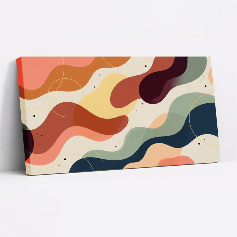 Motif ondulé abstrait, reproduction d'art sur toile tendue sur toile, ensemble de 1, H 12 po x l 36 po