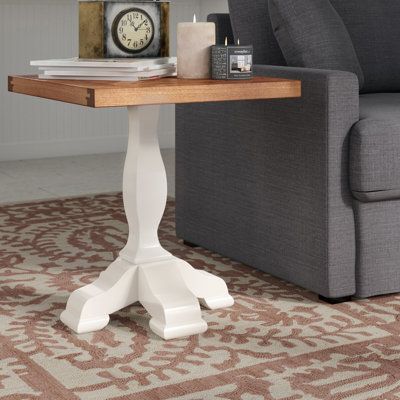 Abdulkadir Solid Wood Pedestal End Table