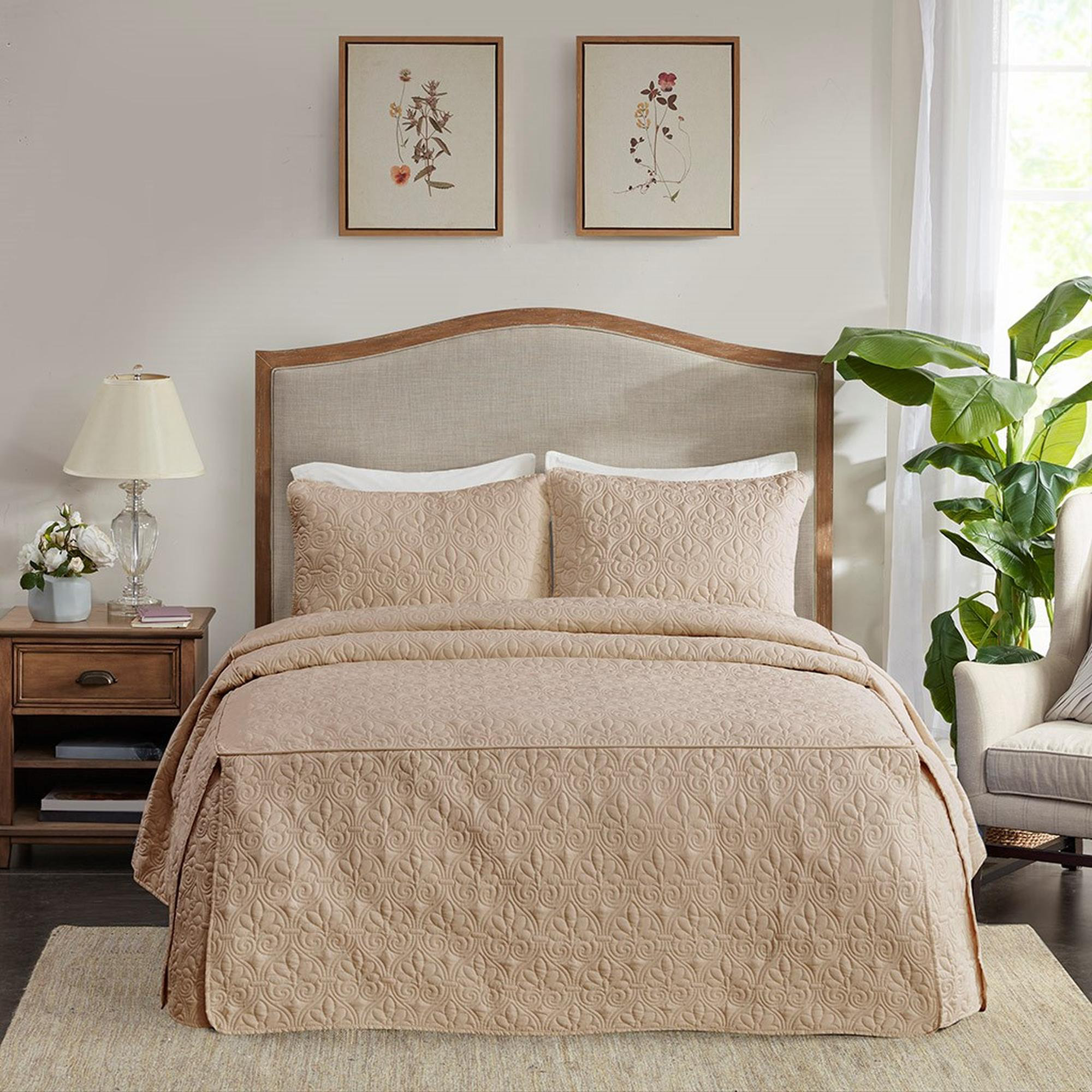 EASTANA Tufted Cotton Chenille Coverlet Set of 3 - Wayfair Canada