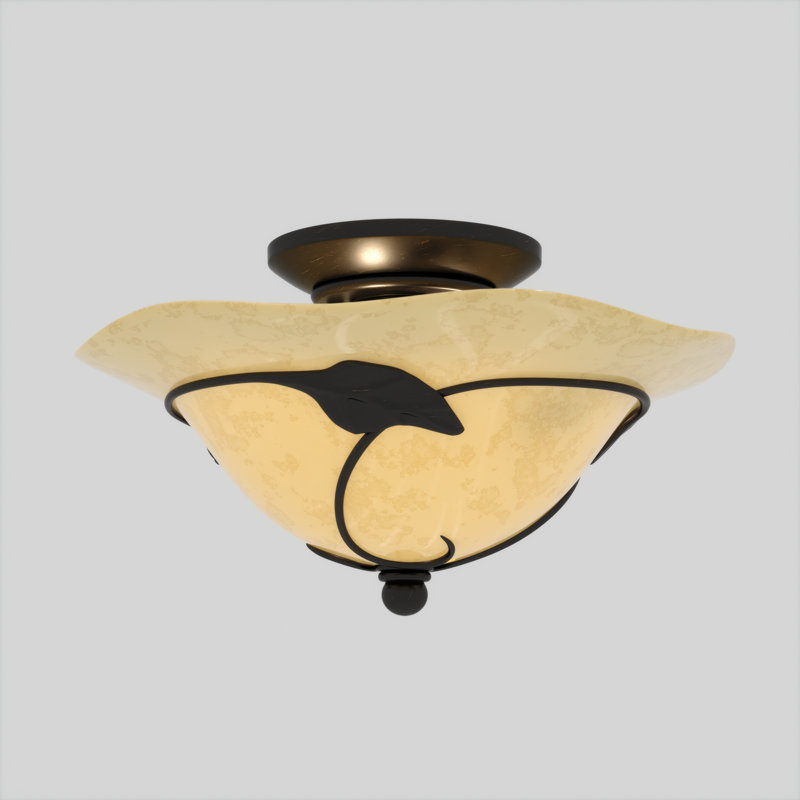 Plafonnier semi-encastré 12" à cuve unique 2 lumières Mia