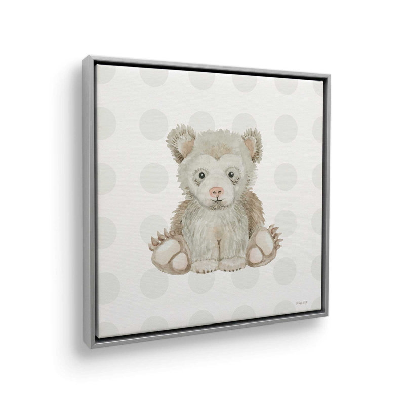 Baby Bear by Cindy Jacobs Art Print, Framed Canvas, Silver, 12 W x 12 H