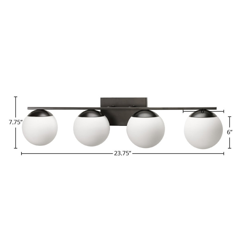 Éclairage pour meuble-lavabo 4 lumières Kivah, Noir