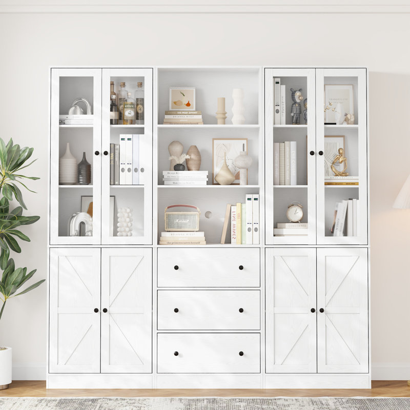 70.9'' H X 47.24'' W Standard Bookcase Set (2B+A), White