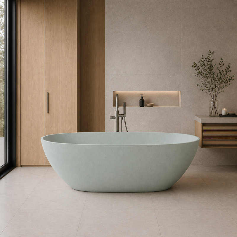 Baignoire de trempage autoportante 69 po. X 32 po. Turquoise