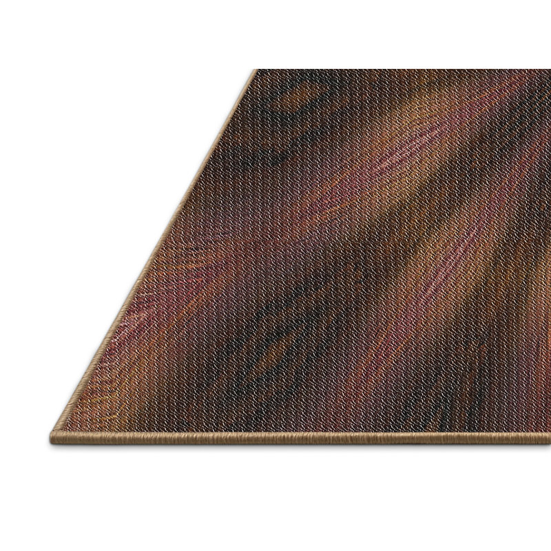 Brun Tapis décoratif, Rectangle 5 pi x 7 pi