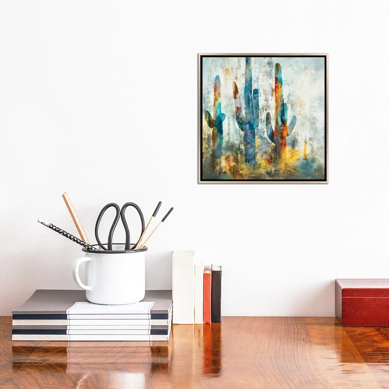 «Saguaro Forest» encadré par Scott Brems, H 12 po x l 12 po x P 1,5 po, Toile encadrée champagne, Non