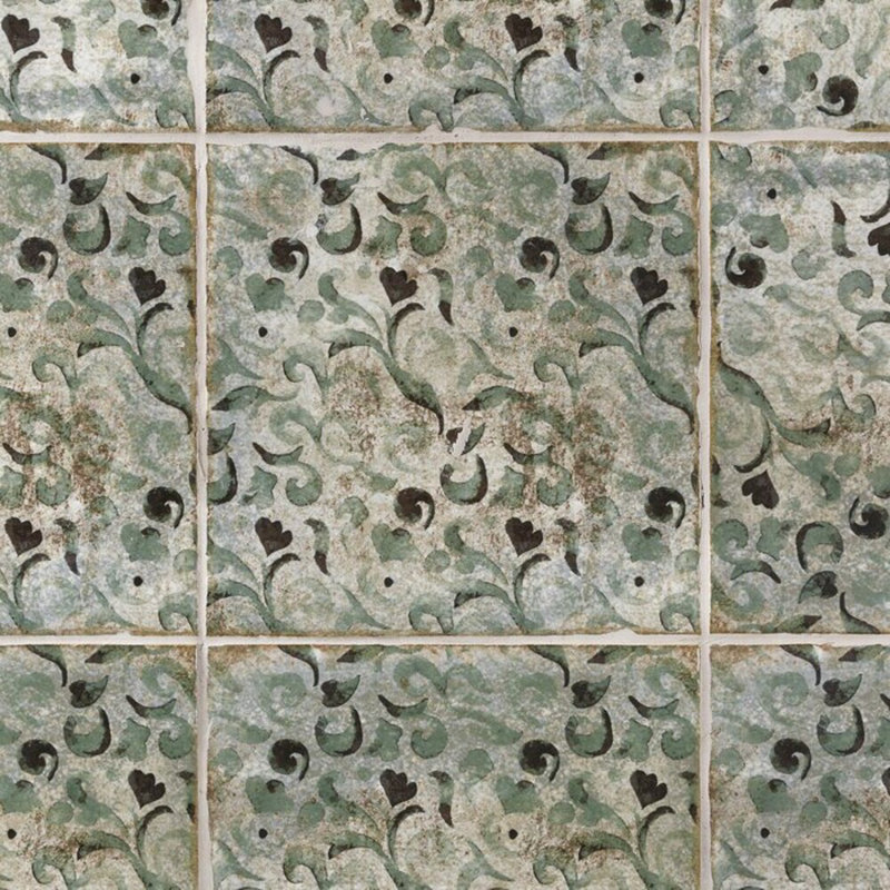 Angela Harris Dunmore 8x8 Polished Hand Painted Look Ceramic Tile