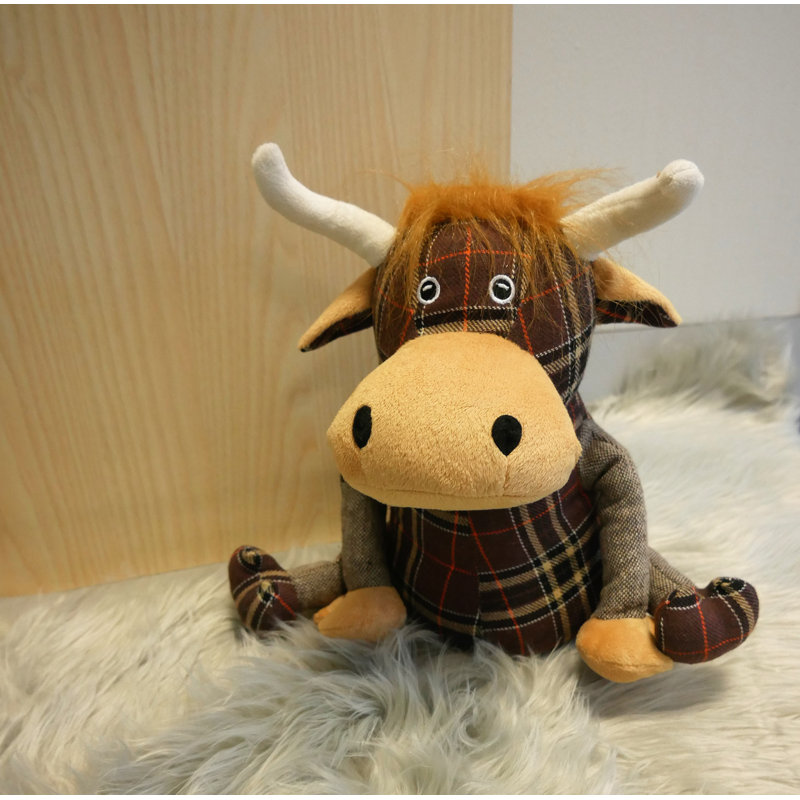 Ball Highland Cow Fabric Floor Door Stop