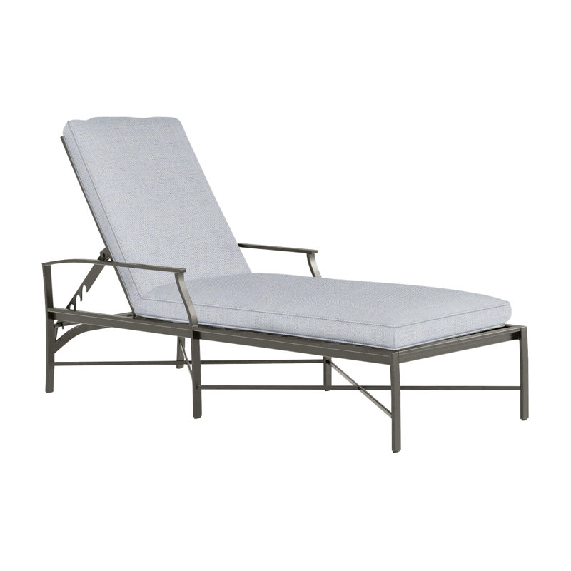 Chaise longue d'extérieur Monaco, Welt, Lin chambray, Gris ardoise