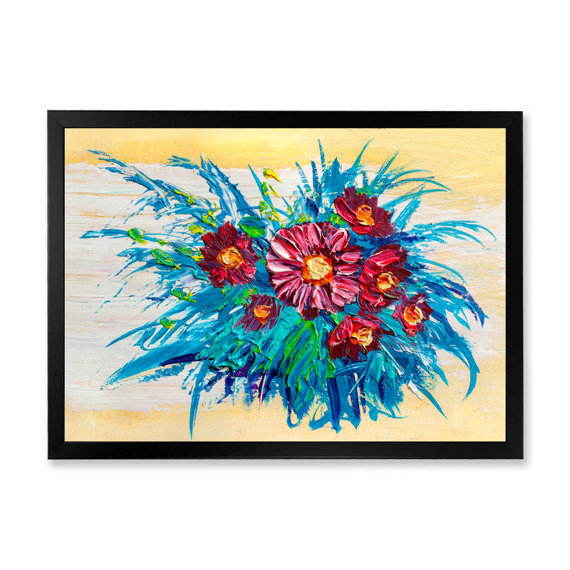 Bouquet de roses, impression sur toile traditionnelle, H 8 po x l 12 po x P 1 po, Cadre photo noir