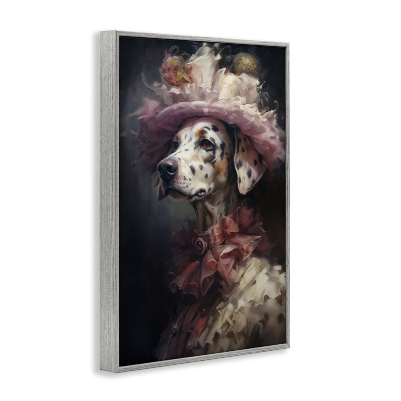 Giclée encadrée de l'époque victorienne dalmatienne, design par Wumples, H 24 po x l 16 po, Estampe numérique Farmhouse