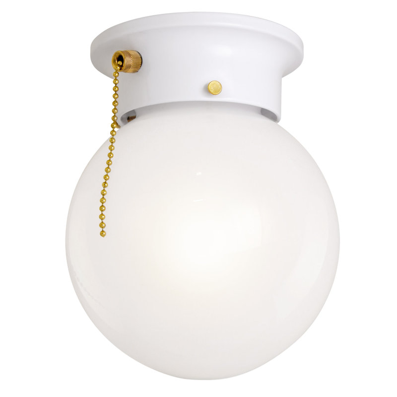 Whitmer Glass Flush Mount, 8.5" H x 7" W x 7" D, White