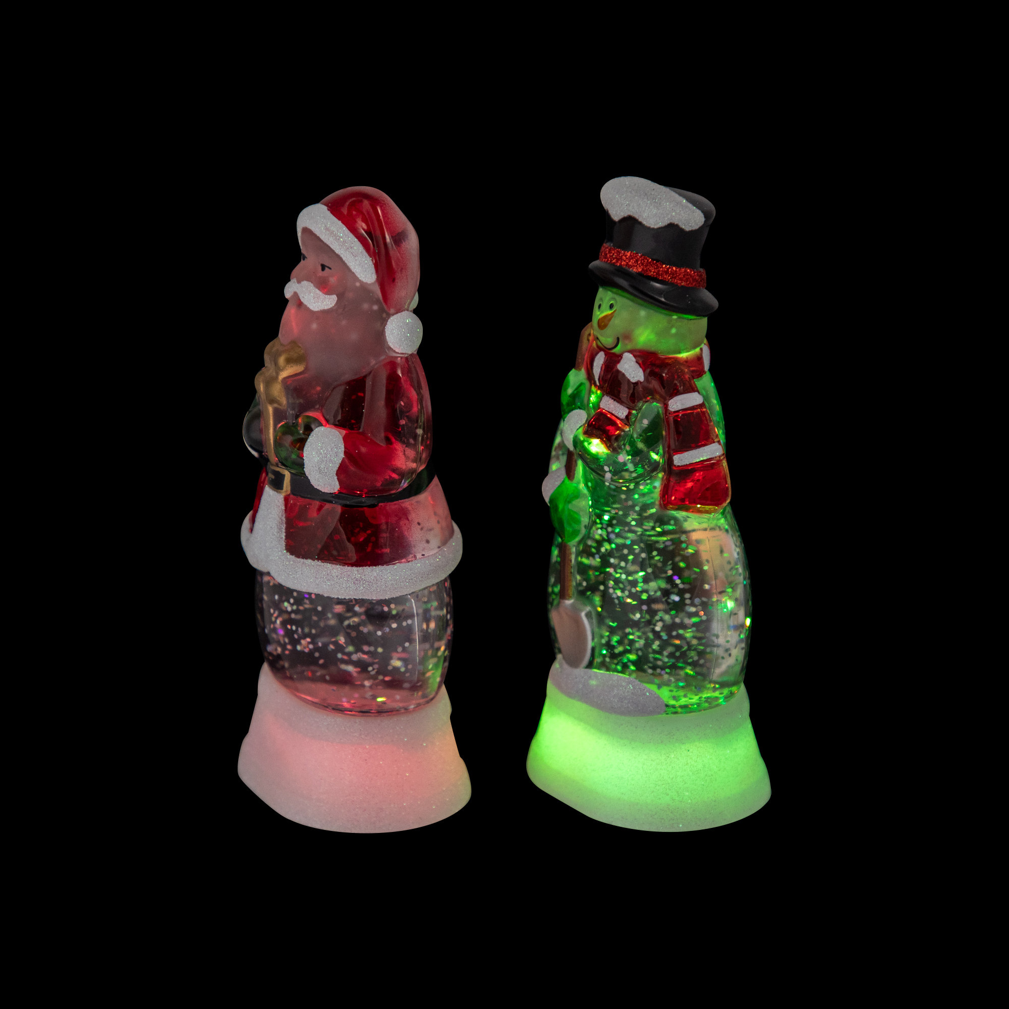 Northlight Seasonal Set Of 2 LED Lighted Santa And Snowman Colour