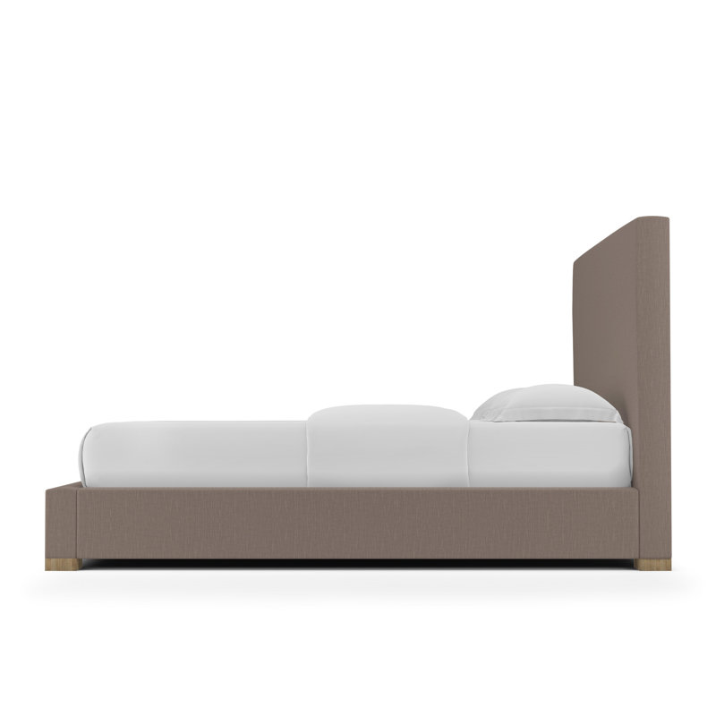 Sloan Upholstered Bed, Weathered, Full, Box Weave Linen Pumice