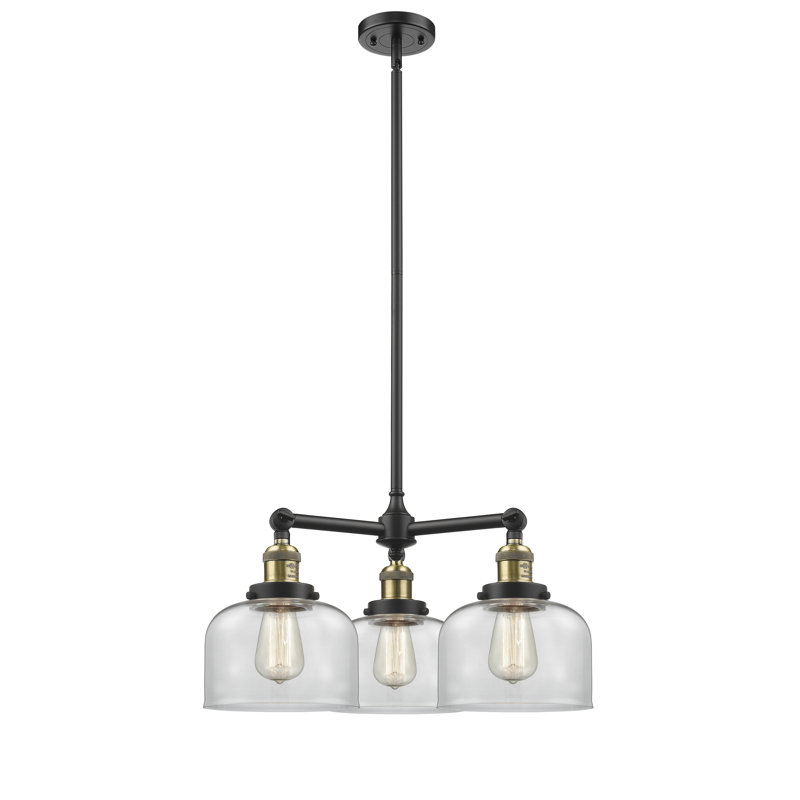 Lustre classique / traditionnel à 3 lumières Arakel, Transparent, Nickel poli, Ampoule non incluse
