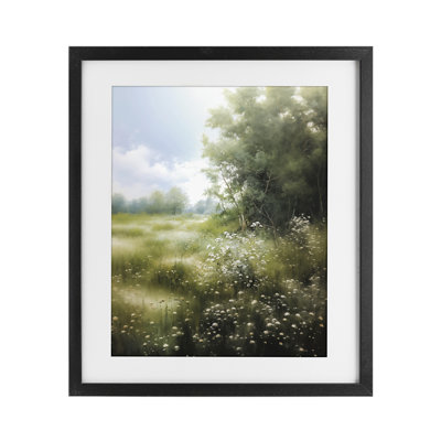 Greener Pastures Landscape Framed Print Under Glass, design by Heidi Kuntz