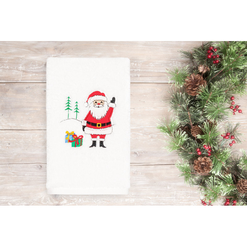 Christmas Midweight Hand Towel, White