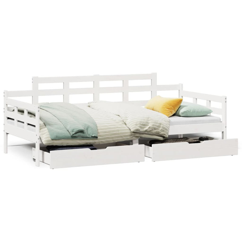 Riplex Solid Wood Daybed, European Single (90 x 200cm), White