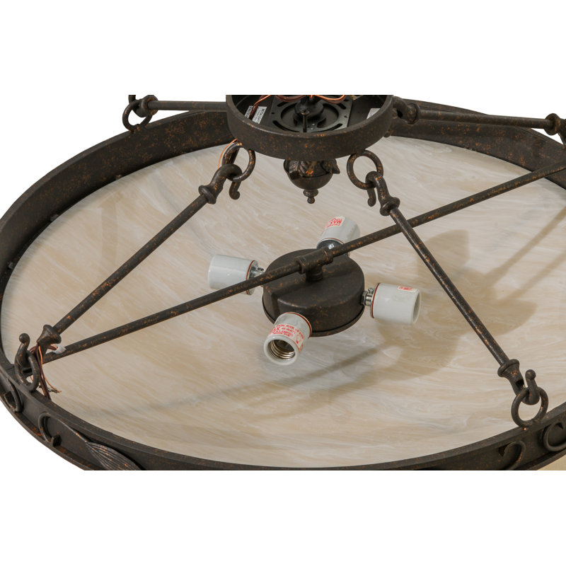 Plafonnier semi-encastré à cuves 28" à cuve unique 4 lumières