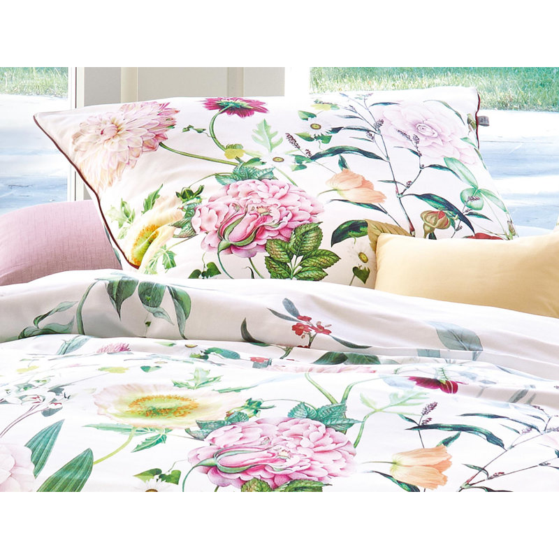 Pink/Green Cotton Reversible Modern Contemporary Duvet Cover Set, 155 x 220cm Duvet Cover + 1 Pillowcase (80 x 80)