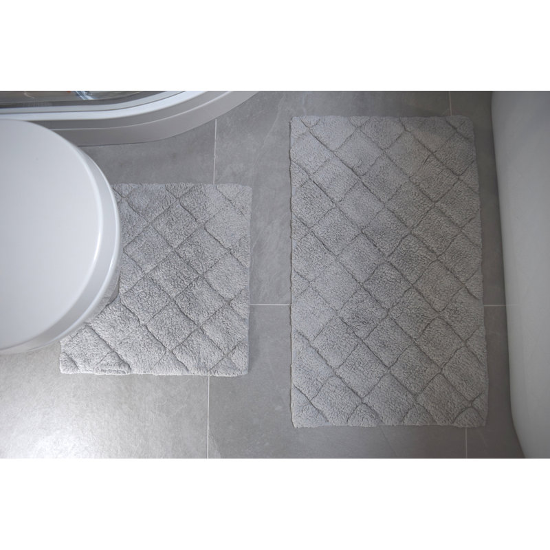 Hittner 100% Cotton Bath Mat, Grey