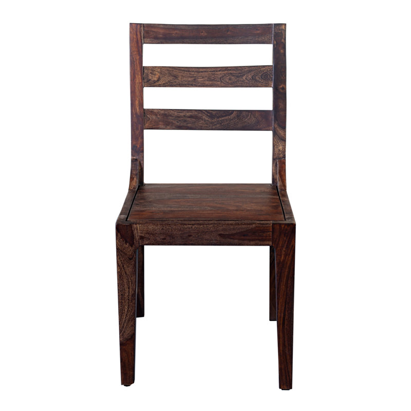 Chaise d'appoint en bois massif Mariann, Naturel foncé