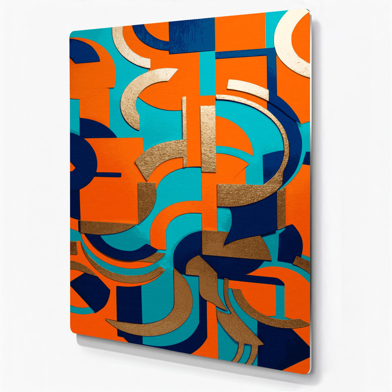 Abstract Shapes 49 Brown Metal Wall Art