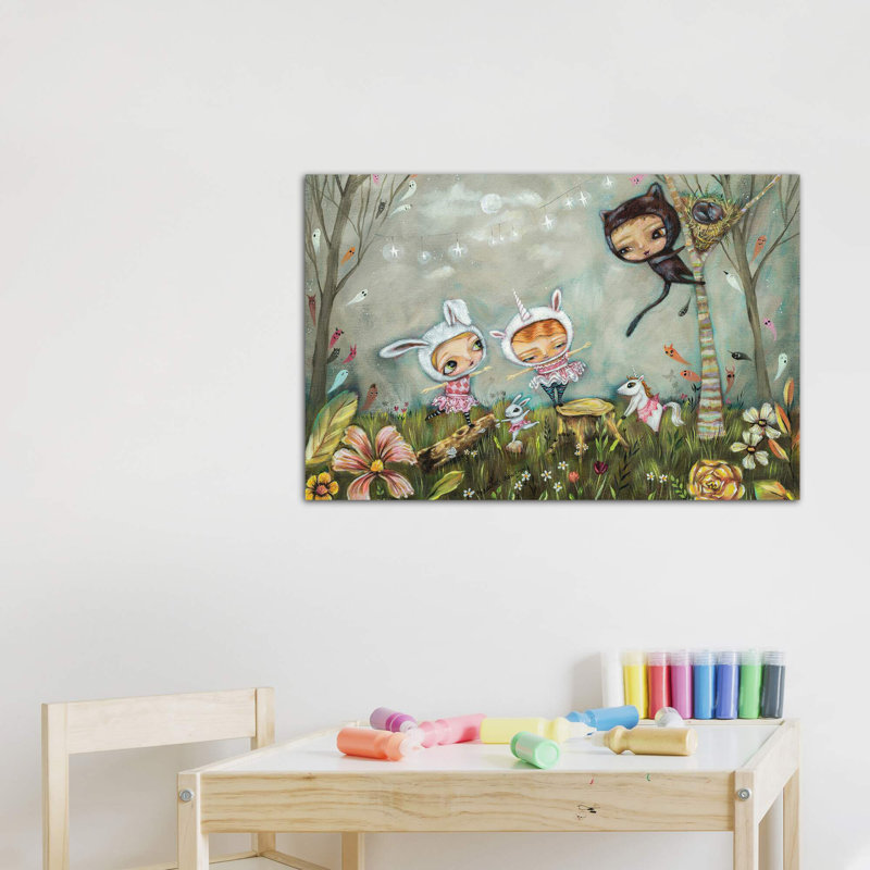 «Night Ballet» par Heather Renaux - impression d'art graphique, H 32 po x l 48 po x 1,5 po, Toile tendue, Pas de tapis